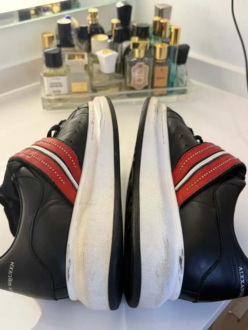 Alexander McQueen Larry Oversized Sneakers with Multicolor Leather Studded Strap